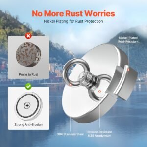 fishing magnet 700 lbs318 kg pulling force super strong neodymium fishing magnet rare earth magnet with handle diameter 236 in60 mm for retrieving in river magnetic fishing heavy hanging 3.jpg