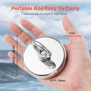 fishing magnet 700 lbs318 kg pulling force super strong neodymium fishing magnet rare earth magnet with handle diameter 236 in60 mm for retrieving in river magnetic fishing heavy hanging 4.jpg