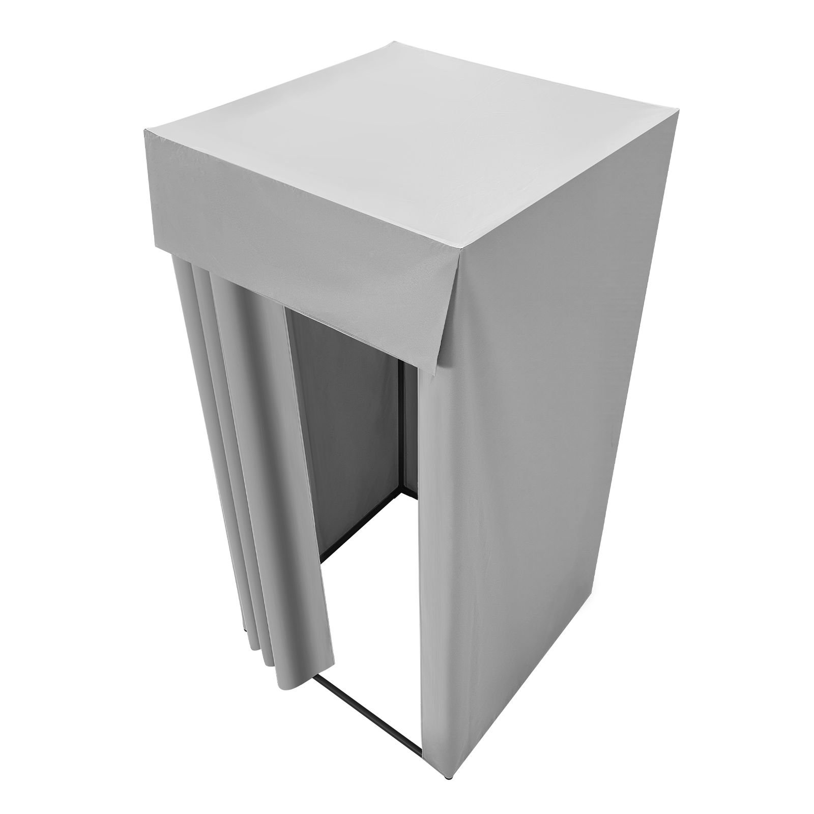fitting room, dressing room with thick polyester curtains, privacy space with shading curtain and a hook, for boutique, mall, tailor's store & outdoor 39 x 39 x 78 in (black and gray white)