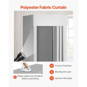 fitting room, dressing room with thick polyester curtains, privacy space with shading curtain and a hook, for boutique, mall, tailor's store & outdoor 39 x 39 x 78 in (black and gray white)