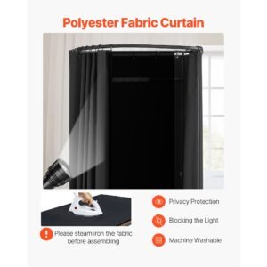 fitting room portable dressing room with thick polyester curtains privacy space with shading curtain and a hook for boutique mall tailors store outdoor activity 39 x 37 x 79 in black 14.jpg