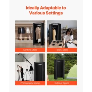 fitting room portable dressing room with thick polyester curtains privacy space with shading curtain and a hook for boutique mall tailors store outdoor activity 39 x 37 x 79 in black 16.jpg