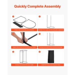 fitting room portable dressing room with thick polyester curtains privacy space with shading curtain and a hook for boutique mall tailors store outdoor activity 39 x 37 x 79 in black 17.jpg