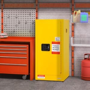 flammable safety cabinet 16 gal cold rolled steel flammable liquid storage cabinet 181 x 181 x 354 in explosion proof with 2 adjustable shelves 1 door for commercial industrial use yellow 4.jpg