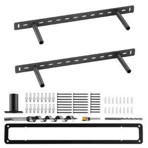 Floating Shelf Brackets 2 Pcs, 150 lbs/68 kg Weight Capacity, 22x6.2x1.5 inch / 558.4x157.4x38.1 mm, Heavy Duty Hidden Shelf Brackets Support, Wall Mounting Invisible Floating Shelves Bracket