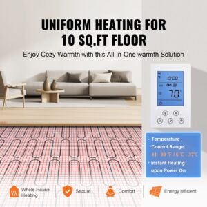 floor heating mat10 sqft 14 113 f electric radiant floor heated warm system with digital floor sensing thermostat 110 120v includes installation monitor adhesive back for easy installation 1.jpg
