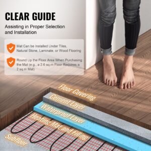 floor heating mat10 sqft 14 113 f electric radiant floor heated warm system with digital floor sensing thermostat 110 120v includes installation monitor adhesive back for easy installation 5.jpg