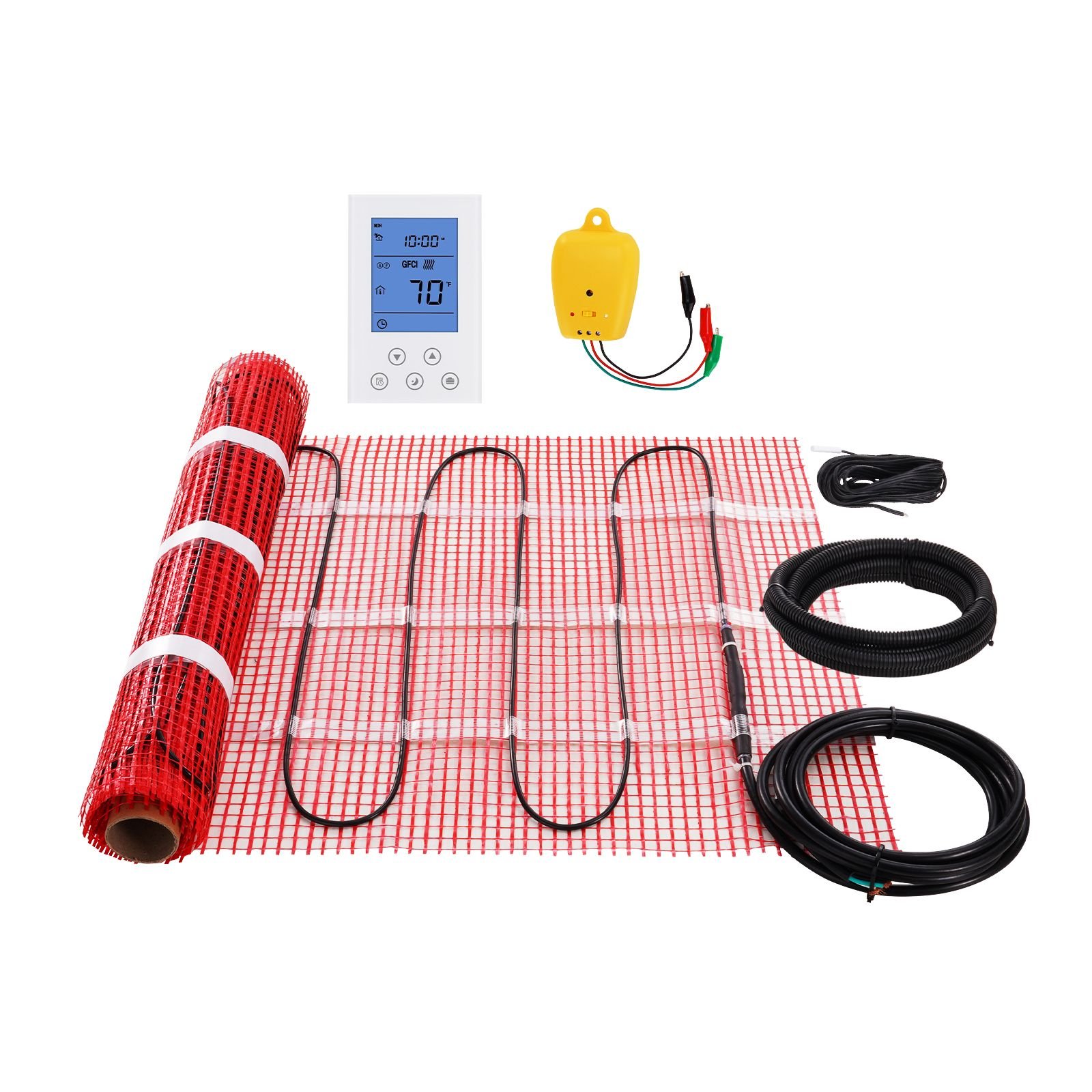 floor heating mat10 sqft 14 113 f electric radiant floor heated warm system with digital floor sensing thermostat 110 120v includes installation monitor adhesive back for easy installation.jpg