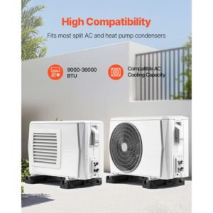 floor mounting base kit for mini split air conditioning systems floor mounting ground base pad for 9000 36000btu ac heat pump system heavy duty rubber anti vibration pads max load 2204 lbs 4.jpg