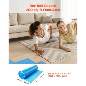 floor underlayment 200 sq ftroll 3 in 1 3 mm thick flooring padding with tape vapor barrier heavy duty epe foam with blue pe soundproofing and noise reductionfor laminate wood floors 12.jpg