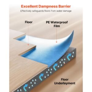 floor underlayment 200 sq ftroll 3 mm thick laminate flooring padding with attached vapor barrier heavy duty fiber pe film soundproofing noise reduction ideal for vinyl wood 14.jpg