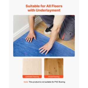 floor underlayment 200 sq ftroll 3 mm thick laminate flooring padding with attached vapor barrier heavy duty fiber pe film soundproofing noise reduction ideal for vinyl wood 17.jpg