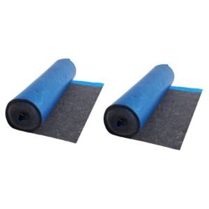 Floor Underlayment 400 sq. ft, 3mm Laminate Flooring Padding with Attached Vapor Barrier, Heavy Duty Fiber+PE Film, Soundproofing & Noise Reduction for Vinyl & Wood(2 Rolls x 200 sq. ft)