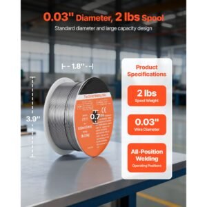 flux core mig welding wire e71t 11 003 inch 2 lbs gasless mild steel welding wire with low spatter for all position arc welding self shielded for outdoor use 1.jpg