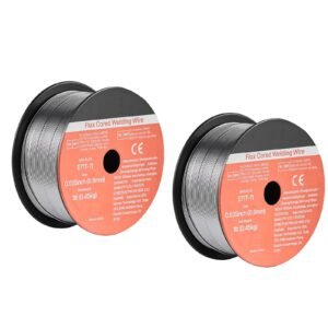 Flux Core MIG Welding Wire, E71T-11 0.035-inch 1 LBS, Gasless Mild Steel Welding Wire with Low Spatter for All Position Arc Welding, Self-Shielded for Outdoor Use (Pack of 2 Rolls)