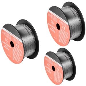 Flux Core MIG Welding Wire, E71T-11 0.035-inch 1 LBS, Gasless Mild Steel Welding Wire with Low Spatter for All Position Arc Welding, Self-Shielded for Outdoor Use (Pack of 3 Rolls)