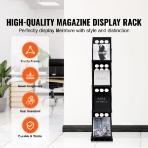 foldable magazine display rack 4 tier brochure literature display stand portable catalog brochure holder stand with carrying bag for office trade show exhibitions 4 pockets 1.jpg