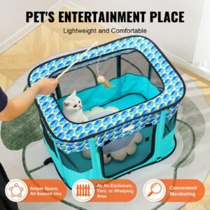 foldable pet playpen 32 x 24 x 22 portable dog playpen crate kennel for puppy dog cat waterproof 600d oxford cloth removable zipper for indoor outdoor travel camping rectangle s 3.jpg