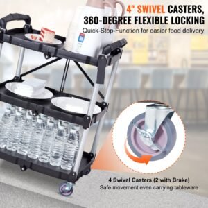 foldable utility service cart 3 shelf 165lbs heavy duty plastic rolling cart with lockable wheels ergonomic handle portable garage tool cart for warehouseofficehome2562x1543x3276 2.jpg