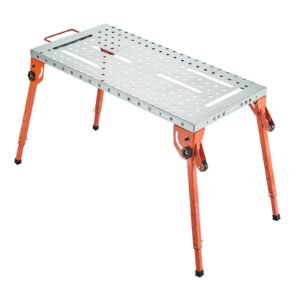 foldable welding table 44 x 21 500lbs capacity welding workbench with 4 level adjustable height carbon steel work bench with 6 tool slots 063 fixture holes for welding assembly repair 2.jpg