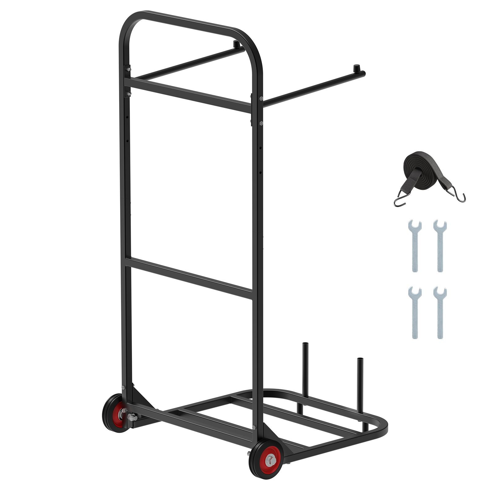 folding chair rack 100 lbs capacity heavy duty chair cart for hanging 10 chairs multi function metal chair storage dolly with rubber wheels push style chair holder matte black.jpg