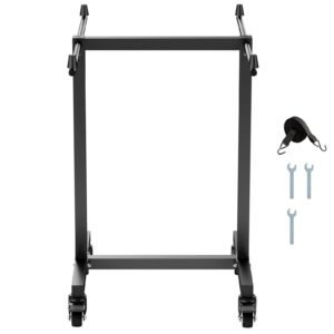 Folding Chair Rack, 200 LBS Capacity, T-shape Chair Cart for 14 Chairs, Heavy-duty Metal Chair Storage Dolly with Rubber Wheels, Multi-Function Chair Holder for Party Event,Hotel, Matte Black