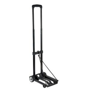 folding hand truck 110 lbs load capacity collapsible luggage cart with 2 wheels 1 elastic rope utility dolly platform cart for airport travel furniture luggage office moving black 15.jpg