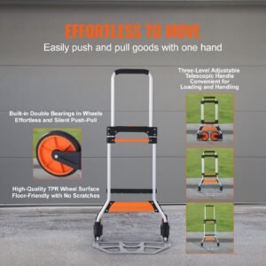 folding hand truck 275 lbs load capacity aluminum portable cart convertible hand truck and dolly with telescoping handle and pptpr wheels ultra lightweight super strong for moving warehouse 2.jpg