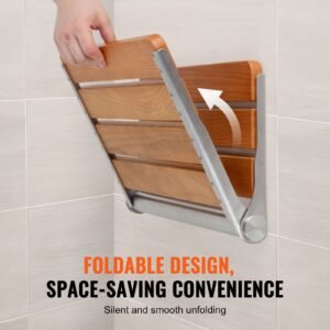 folding oak shower seat 161 x 134 unfolded wall mounted fold up shower bench with 440 lbs load capacity space saving home care fold down shower chair for seniors pregnant women children 3.jpg