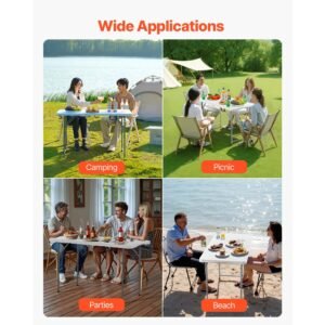 folding table 4 ft heavy duty portable fold in half utility table indoor outdoor plastic rectangle table with adjustable height and built in handle for party dining picnic camping white 2.jpg