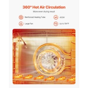 food dehydrator machine 8 stainless steel trays 400w electric food dryer with adjustable temperature 24 hour timer heated dryer for jerky meat fruit vegetables herbs dog treats 1.jpg