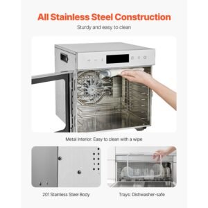 food dehydrator machine 8 stainless steel trays 400w electric food dryer with adjustable temperature 24 hour timer heated dryer for jerky meat fruit vegetables herbs dog treats 5.jpg