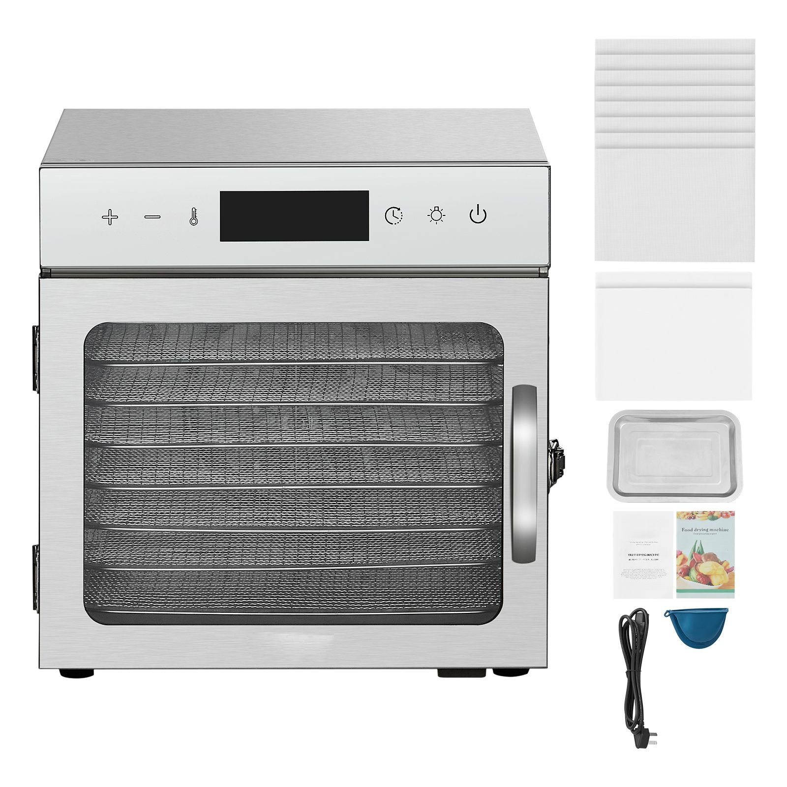 food dehydrator machine 8 stainless steel trays 400w electric food dryer with adjustable temperature 24 hour timer heated dryer for jerky meat fruit vegetables herbs dog treats.jpg