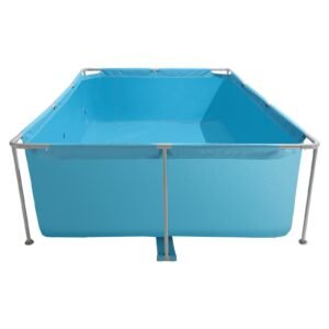 Frame Above Ground Swimming Pool, 118 x 78 x 30 in Rectangular Steel Metal Frame, Large Rectangle Outdoor Backyard Family Pool, Easy to Assemble Rust-Resistant, 1046 Gallon Water Capacity, Blue