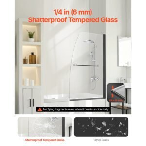 frameless bathtub shower door 34 in w x 55 in h half shower door for bathtub 180 rotatable tempered glass door half shower door with 14 in tempered glass bathroom shower screen black 20.jpg