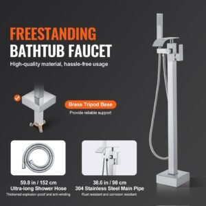 freestanding bathtub faucet floor mount freestanding tub filler shower mixer taps two water modes 360 swivel spout for bathing showering pet bathing cleaning drains toilet flushing 12.jpg