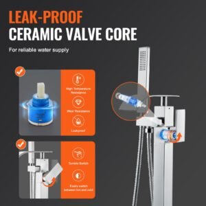 freestanding bathtub faucet floor mount freestanding tub filler shower mixer taps two water modes 360 swivel spout for bathing showering pet bathing cleaning drains toilet flushing 13.jpg
