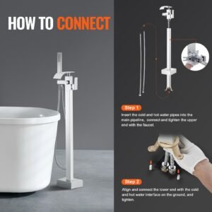 freestanding bathtub faucet floor mount freestanding tub filler shower mixer taps two water modes 360 swivel spout for bathing showering pet bathing cleaning drains toilet flushing 16.jpg