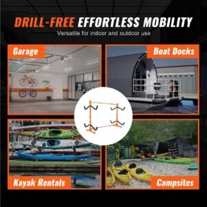 freestanding kayak storage rack kayak stand for 4 kayak canoe paddleboard heavy duty steel kayak hanger holder with padded arms and adjustable width 220lbs max load for indoor outdoor garage 3.jpg