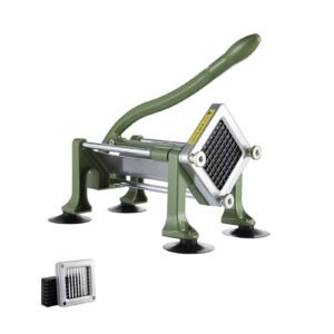 French Fry Cutter, Potato Slicer with 3/8-Inch Stainless Steel Blade, Manual Potato Cutter Chopper with Suction Cups, Great for Potato, French Fries, Cucumber, Vegetables, Carrot