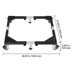 fridge stand mobile base 1200 lbs load capacity washing machine stand with 8 locking twin wheels and 4 brakes 23 366 inches adjustable furniture dolly for washer refrigerator and dryer 4.jpg
