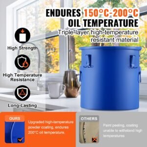 fryer grease bucket 10 gal oil disposal caddy carbon steel fryer oil bucket with rust proof coating oil transport container with lid lock clips filter bag for hot cooking oil filtering blue 2.jpg