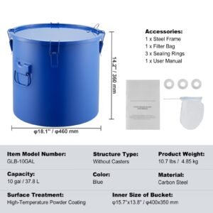fryer grease bucket 10 gal oil disposal caddy carbon steel fryer oil bucket with rust proof coating oil transport container with lid lock clips filter bag for hot cooking oil filtering blue 3.jpg