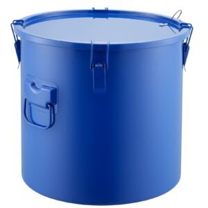 fryer grease bucket 10 gal oil disposal caddy carbon steel fryer oil bucket with rust proof coating oil transport container with lid lock clips filter bag for hot cooking oil filtering blue 4.jpg