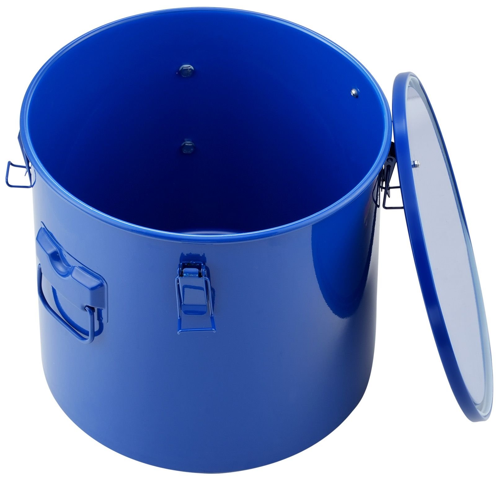 fryer grease bucket 10 gal oil disposal caddy carbon steel fryer oil bucket with rust proof coating oil transport container with lid lock clips filter bag for hot cooking oil filtering blue.jpg