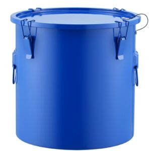 fryer grease bucket 8 gal oil disposal caddy carbon steel fryer oil bucket with rust proof coating oil transport container with lid lock clips filter bag for hot cooking oil filtering blue 1.jpg