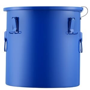 fryer grease bucket 8 gal oil disposal caddy carbon steel fryer oil bucket with rust proof coating oil transport container with lid lock clips filter bag for hot cooking oil filtering blue 2.jpg