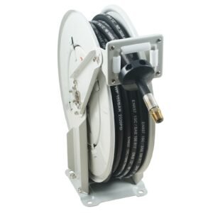 fuel hose reel 12 x 50 extra long retractable machine oil hose reel spring driven auto swivel rewind heavy duty carbon steel construction with hose for auto repair industries 2300 psi 5.jpg