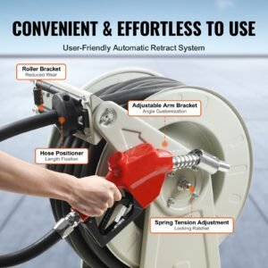 fuel hose reel 34 x 50 extra long retractable diesel hose reel heavy duty carbon steel construction with automatic fuel nozzle nbr rubber hose for aircraft ship vehicle tank truck 300psi 3.jpg