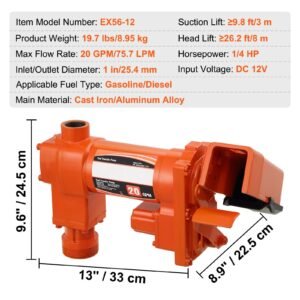fuel transfer pump 12v dc 20 gpm 14 hp high flow cast iron gasoline extractor pump with fuel collection box design for gasoline diesel kerosene ethanol methanol blends and biodiesel 2.jpg